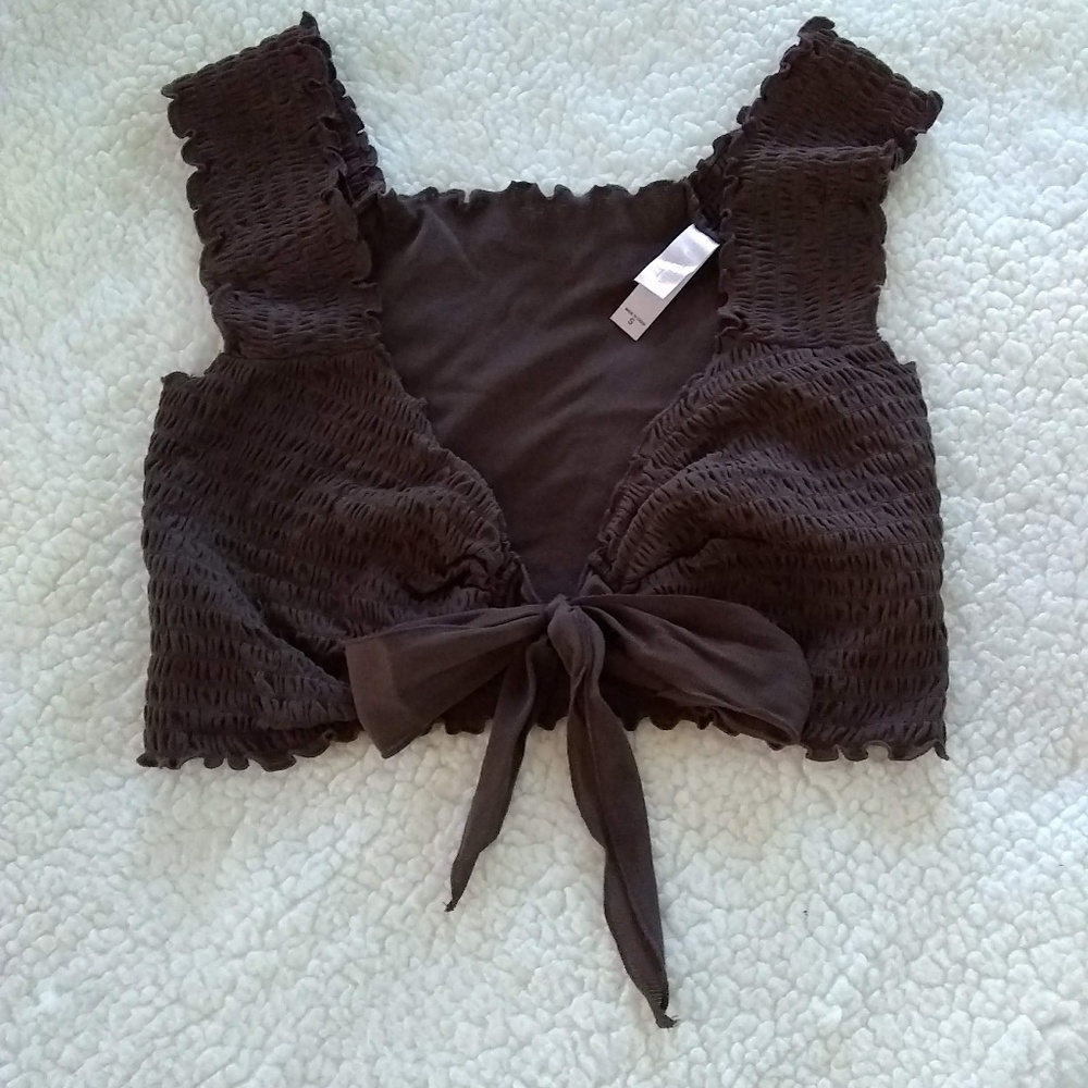 Victoria's Secret smocked cropped bra top